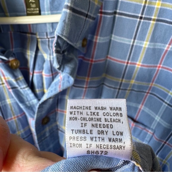 Cabela’s Blue Plaid Long Sleeve Button Down Collared Shirt - Picture 11 of 11